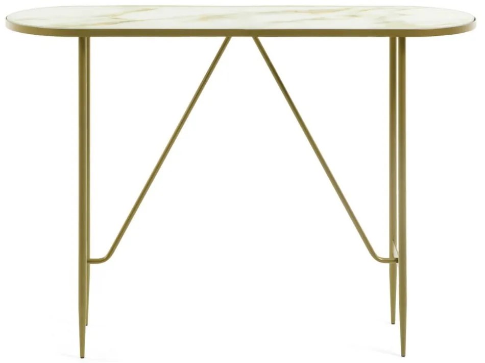 Konsola ze szklanym blatem w kolorze złota 35x110 cm Elisenda – Kave Home