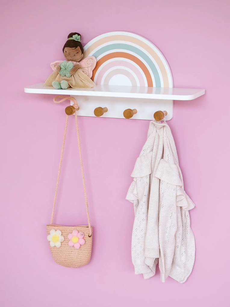 Wieszak ścienny z półeczką RAINBOW