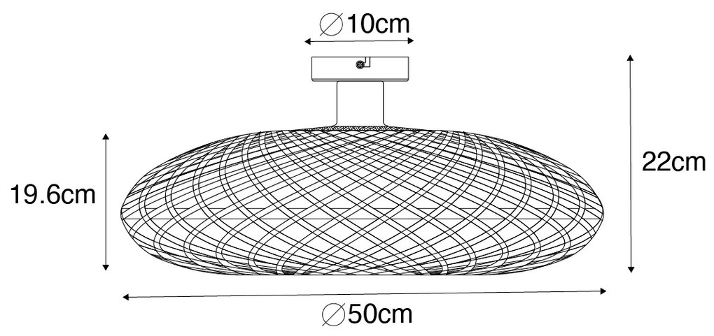 Orientalna lampa sufitowa z bambusa 50 cm - OstravaKolonialny Oswietlenie wewnetrzne