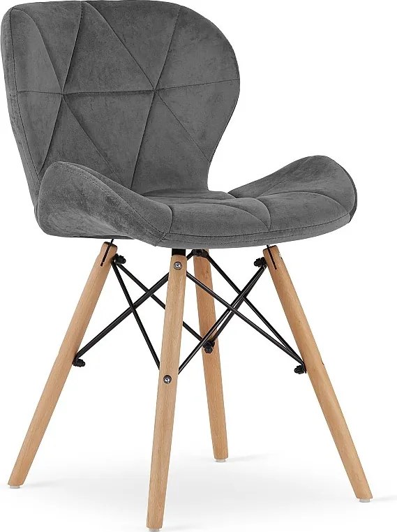 Fotel Valora WAKO Velvet w nowoczesnym wzornictwie, szary, do salonu