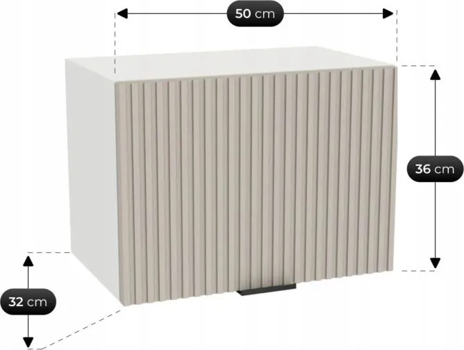Zestaw Mebli Kuchennych MODERN 170 cm Kaszmir/Biały Ryflowany Nowoczesny