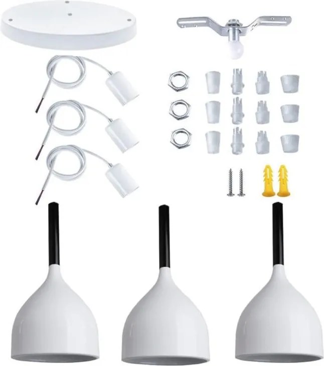 Lampa sufitowa metalowa klosz wisząca AT20-3SZ-Biała