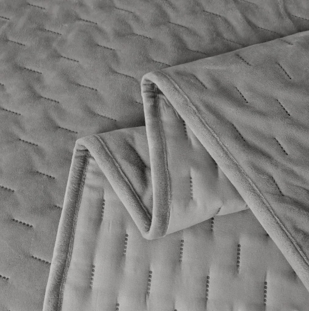 Aksamitna narzuta na łóżko ASTRALIA, szara Rozmiar: 200 x 220 cm