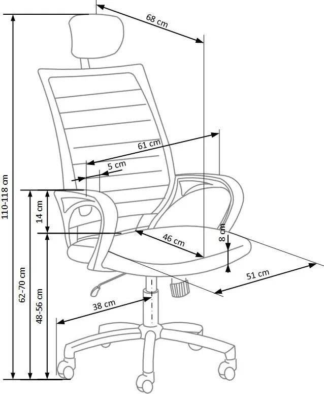 Fotel biurowy z regulowanym zagłówkiem Socket