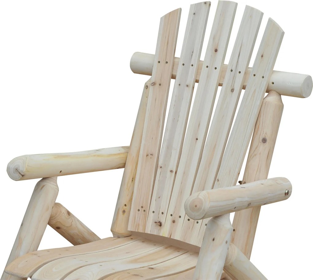 Outsunny Adirondack krzesło ogrodowe, krzesło drewniane, krzesło z podłokietnikiem, naturalne drewno jodłowe 83x68x101cm
