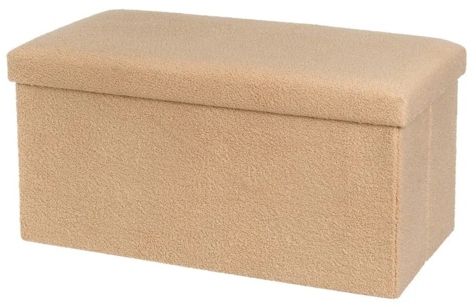 Jasnobrązowy puf z materiału bouclé Folding – Casa Selección