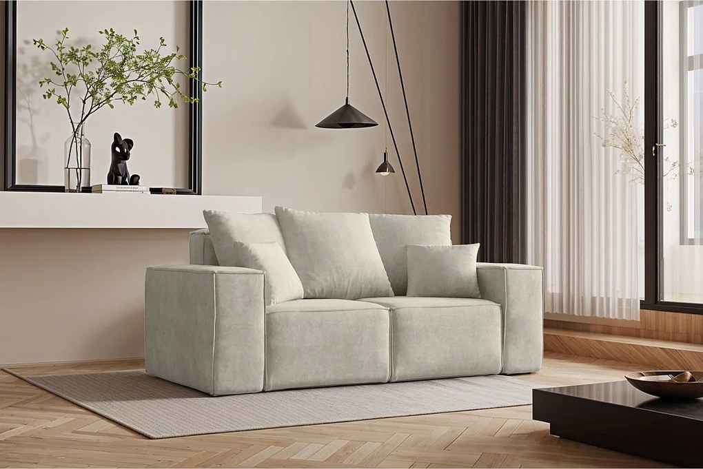 Sofa dwuosobowa ELLA, tkanina Noel, Jasnoszary