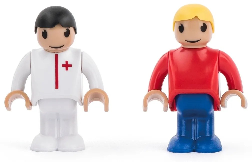 Woody Samochód pogotowia ratunkowego z figurkamido kolejki, żółty