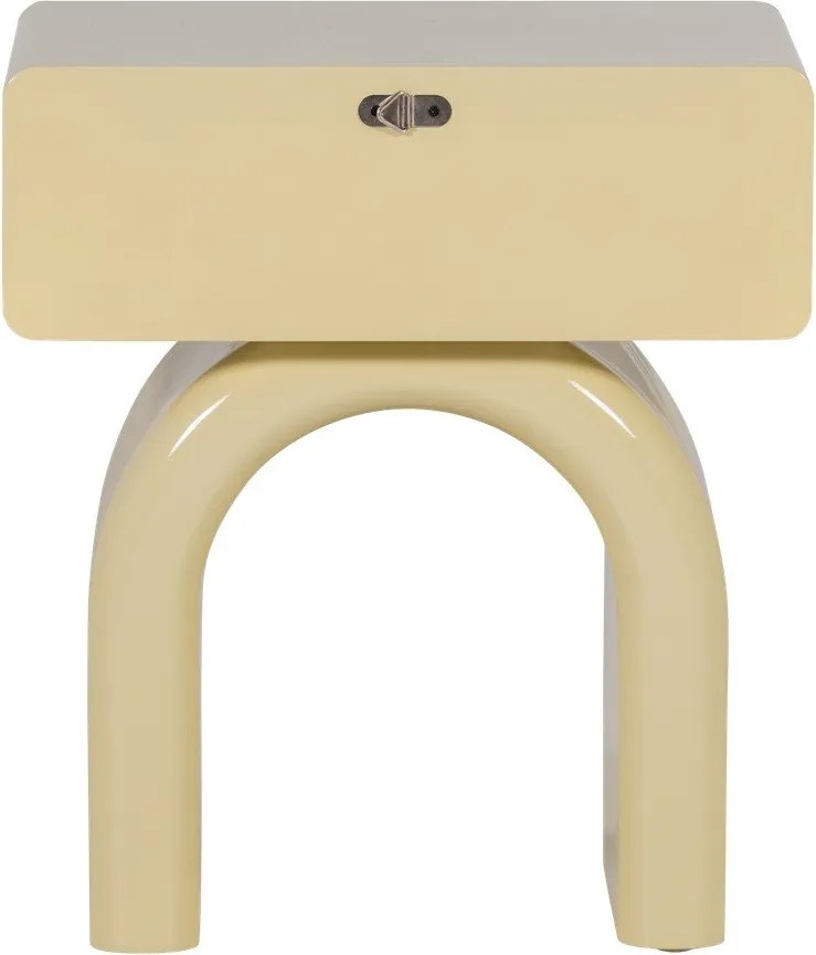 Jasnożółta szafka nocna z połyskiem Zorel – WOOOD