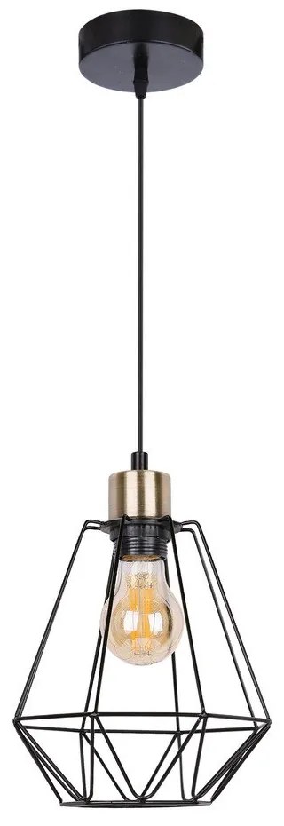 Czarna metalowa lampa wisząca ø 19 cm Primo – Candellux Lighting