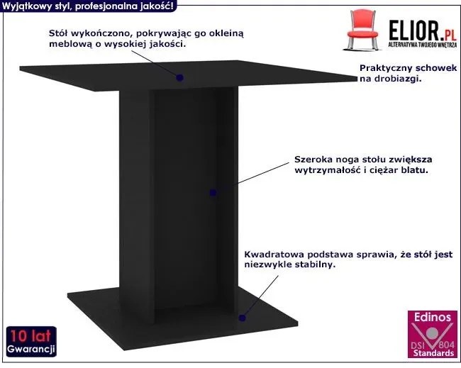 Czarny stół z płyty meblowej - Malto