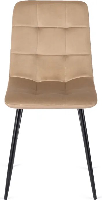 Krzesło Tapicerowane do Jadalni PERU Beżowe Welurowe Nowoczesne Loft