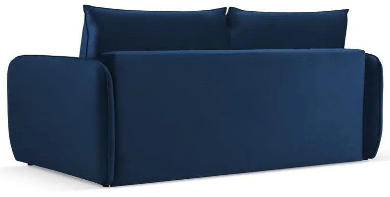 Ciemnoniebieska aksamitna rozkładana sofa 214 cm Vienna – Cosmopolitan Design