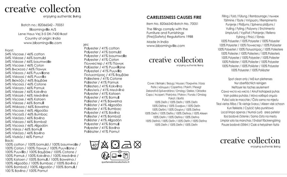 Poduszka dekoracyjna z mieszanki bawełny 50x50 cm Asu – Bloomingville