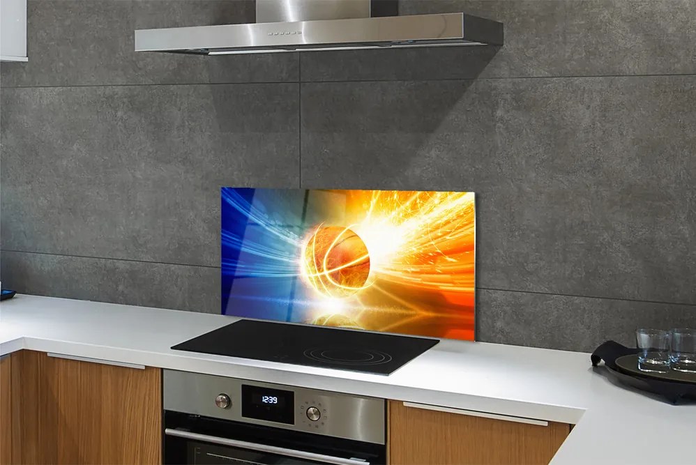 Szklany Panel Wieczorny Trening Koszykówki