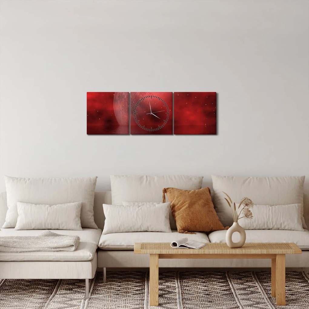 Obraz - Księżyc na powierzchni (z zegarem) (90x30 cm)