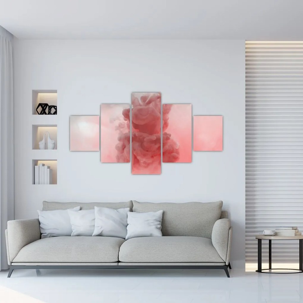 Obraz czerwonego dymu (125x70 cm)