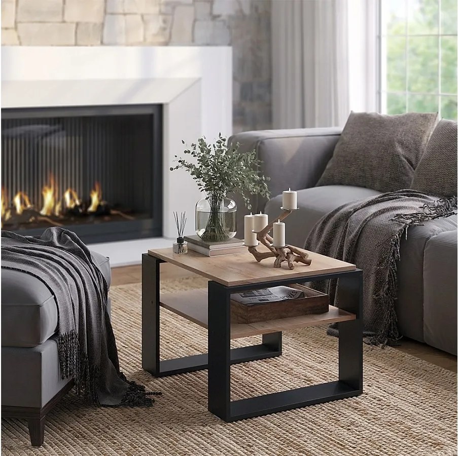 Stolik kawowy złoty dąb energetyczny 65.6x55.8x46.2 helm