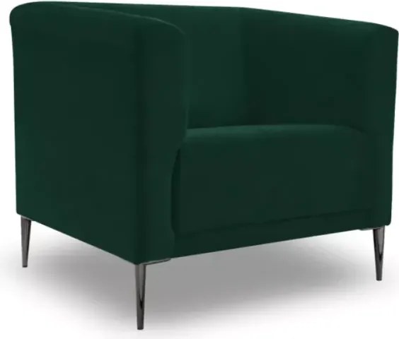 Fotel Vilano 1-osobowy welurowy z ozdobnym oparciem na metalowych nóżkach – nowoczesny design
