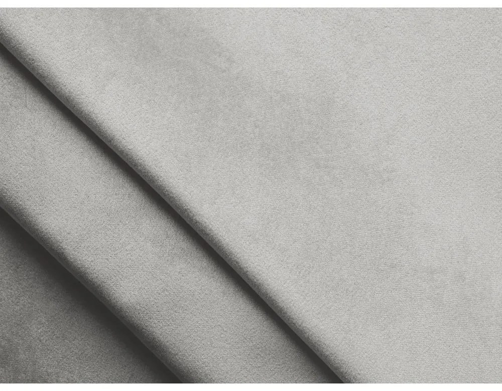 Jasnoszara aksamitna rozkładana sofa ze schowkiem 238 cm Kalena – Makamii