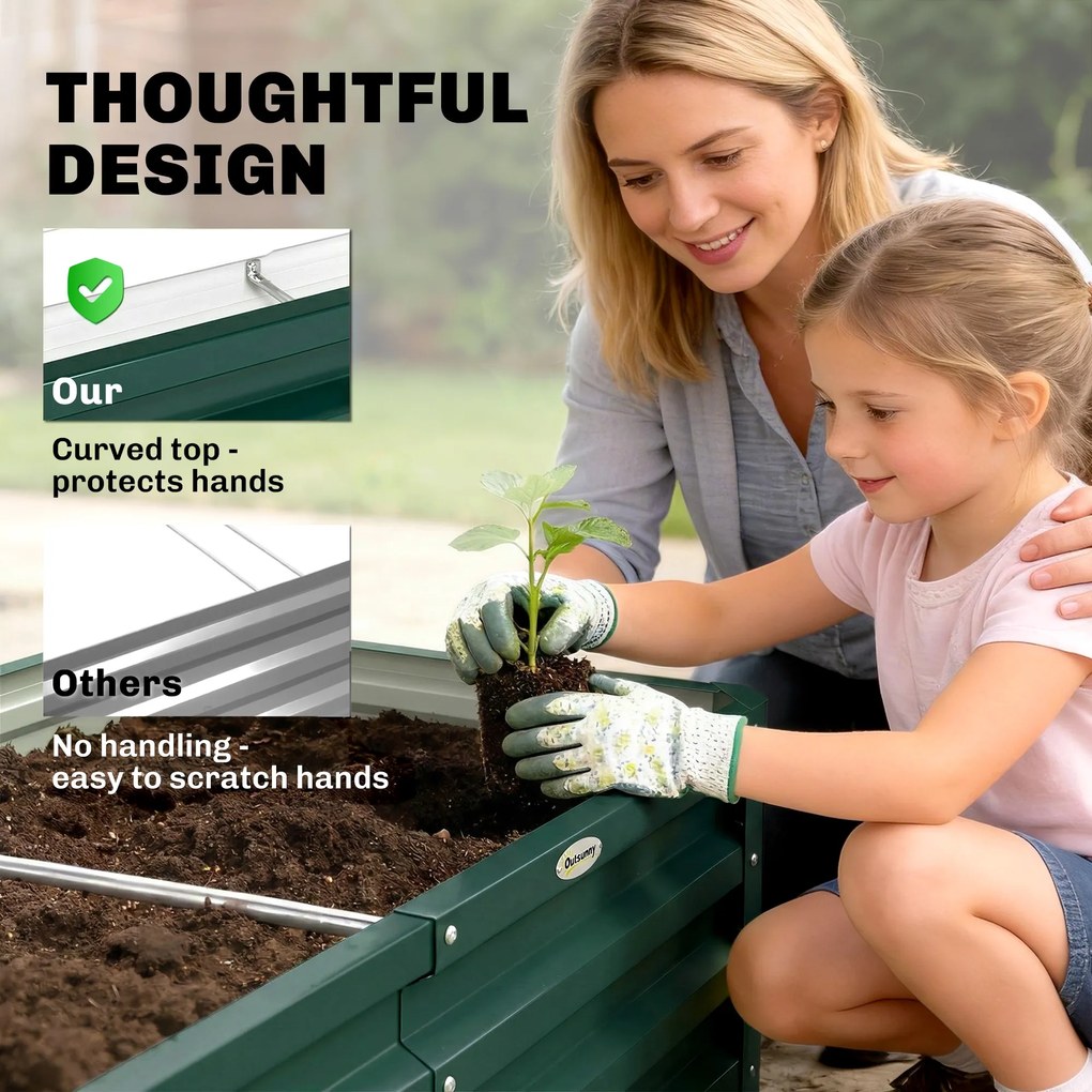 Outsunny Łóżko Ogrodowe Wysokie Zielone 120x60x30,5cm | Aosom PL