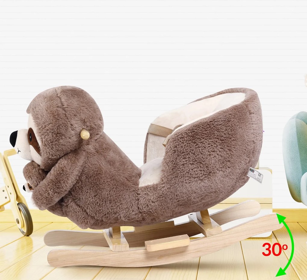 Leniwiec na biegunach z pasem bezpieczeństwa, brązowy Spielwerk