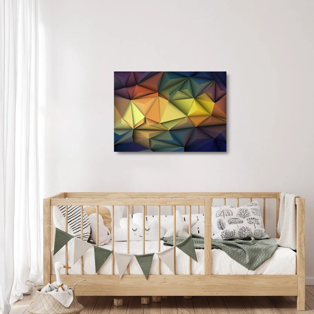 Obraz na szkle - Wielokątna abstrakcja 3D (70x50 cm)