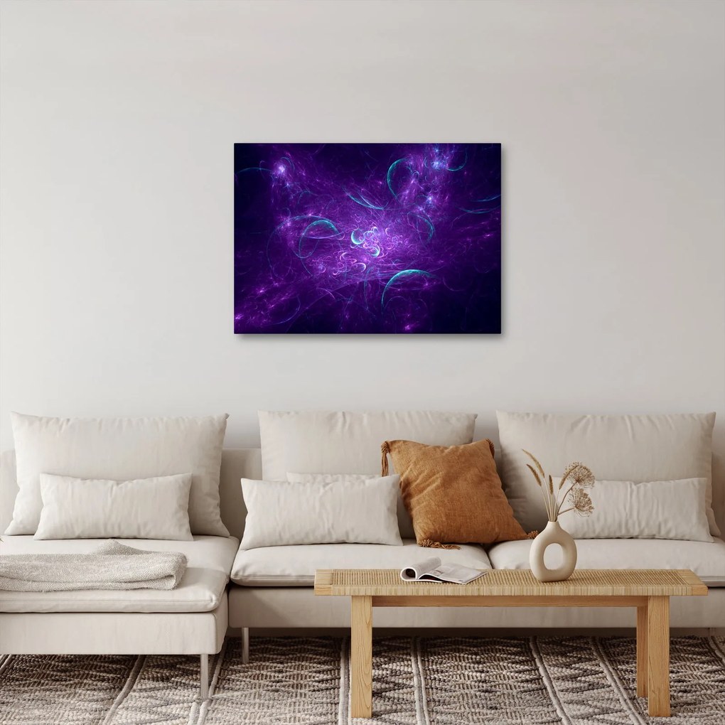 Obraz nowoczesnej niebieskiej abstrakcji (70x50 cm)