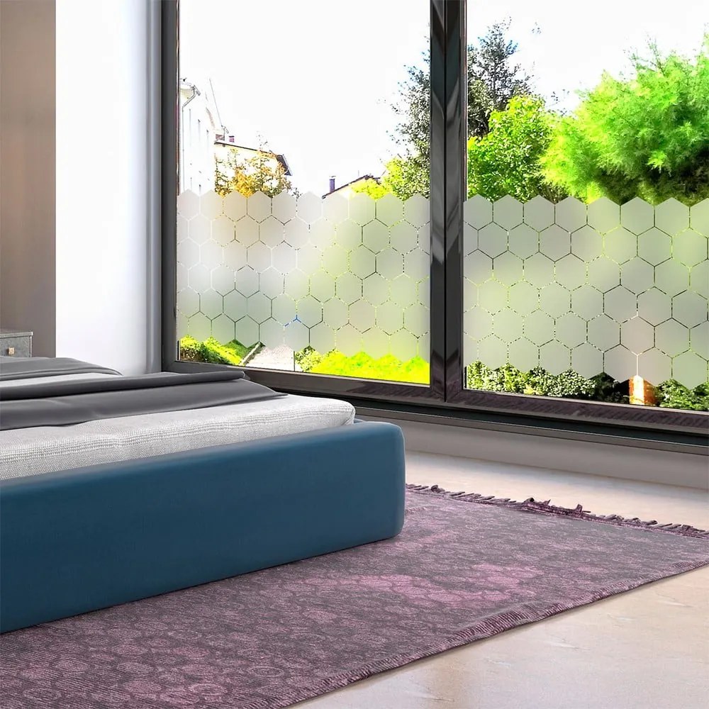 Zestaw 50 matowych naklejek na szkło Ambiance Hexagon