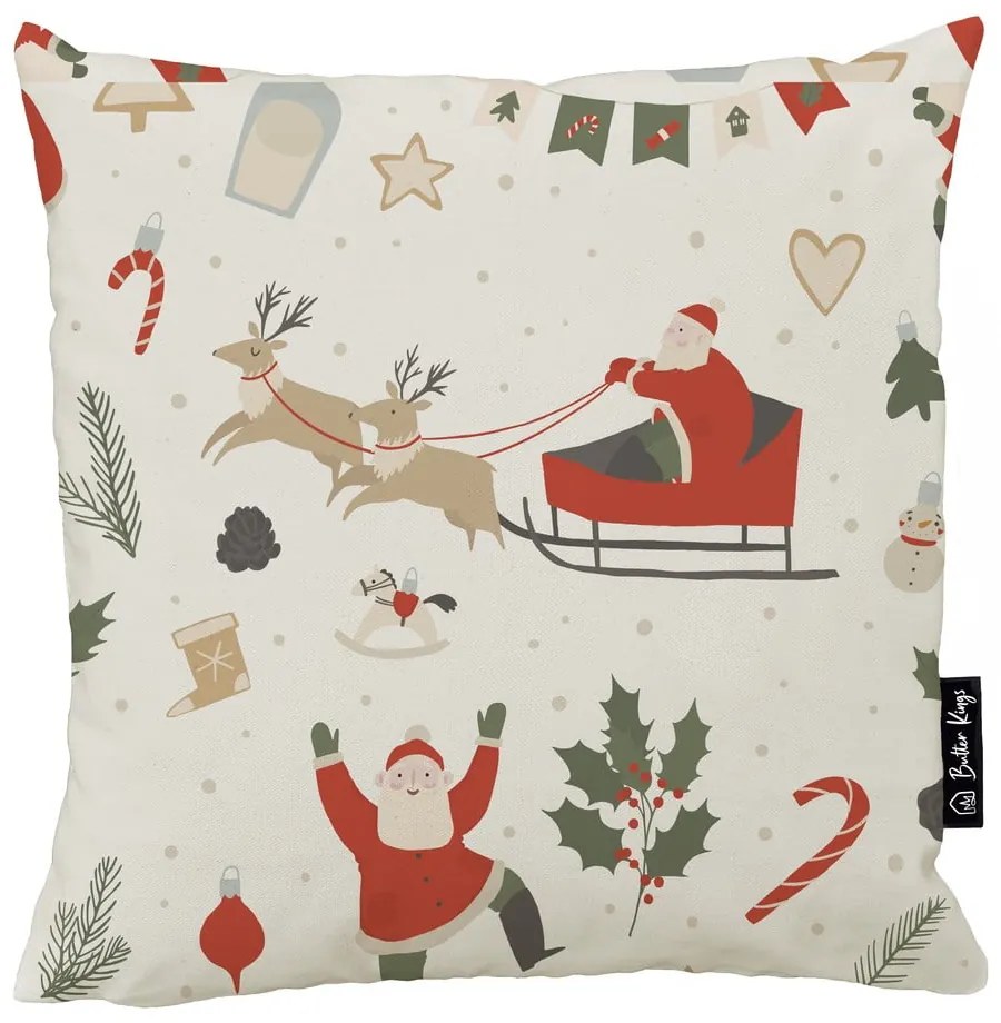 Poszewka na poduszkę ze świątecznym motywem 45x45 cm Happy Santa – Butter Kings