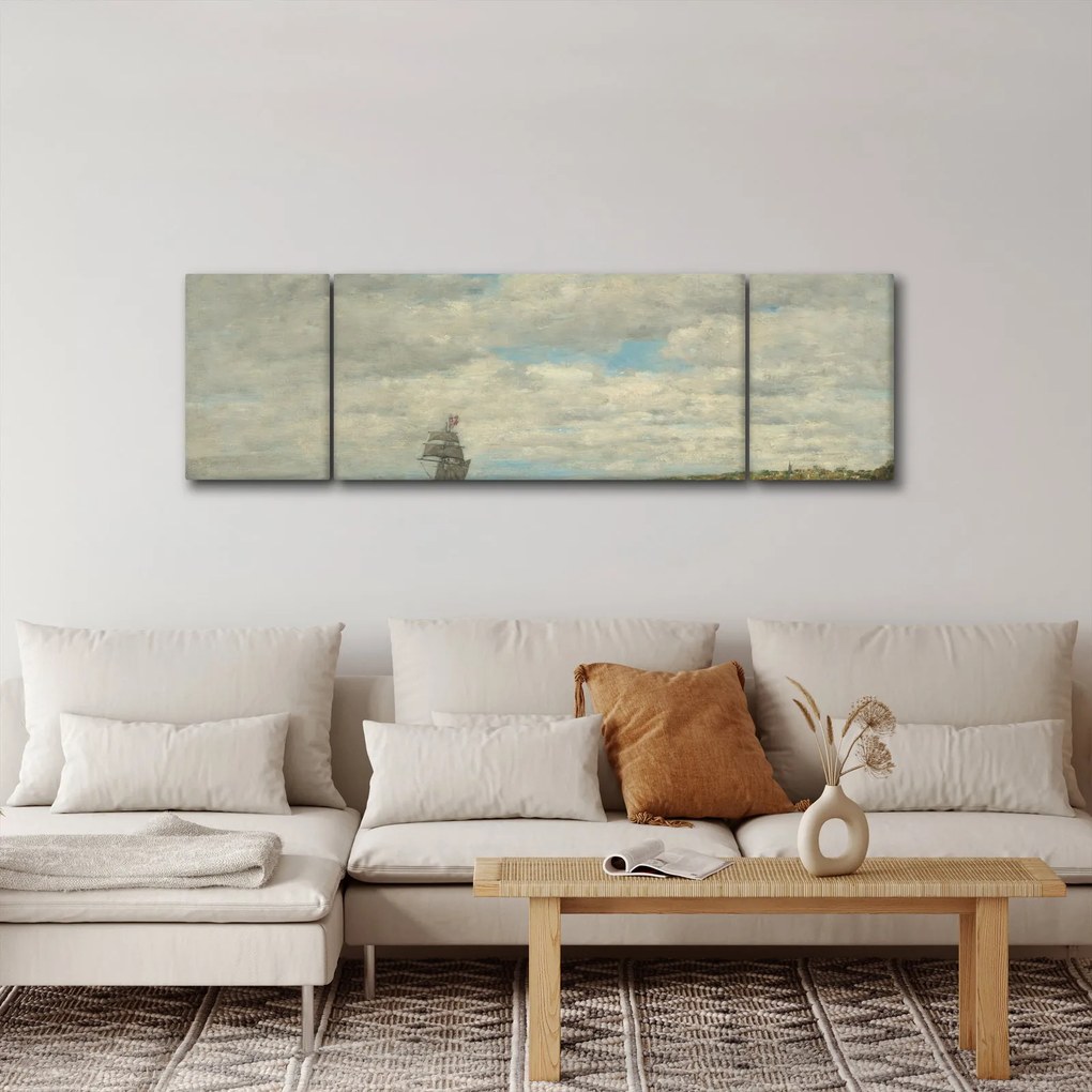 Obraz - Eugène Boudin, Coast of Brittany, reprodukcje (170x50 cm)