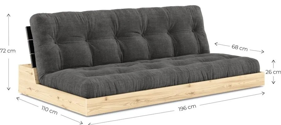 Beżowa rozkładana sofa 196 cm Base – Karup Design