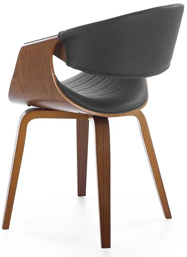 Skandynawskie kubełkowe krzesło orzech + czarny E6-P74