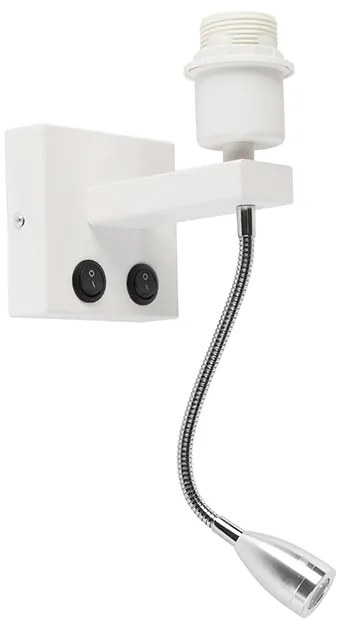 Nowoczesna lampa ścienna biała z regulowanym ramieniem - Brescia Combi