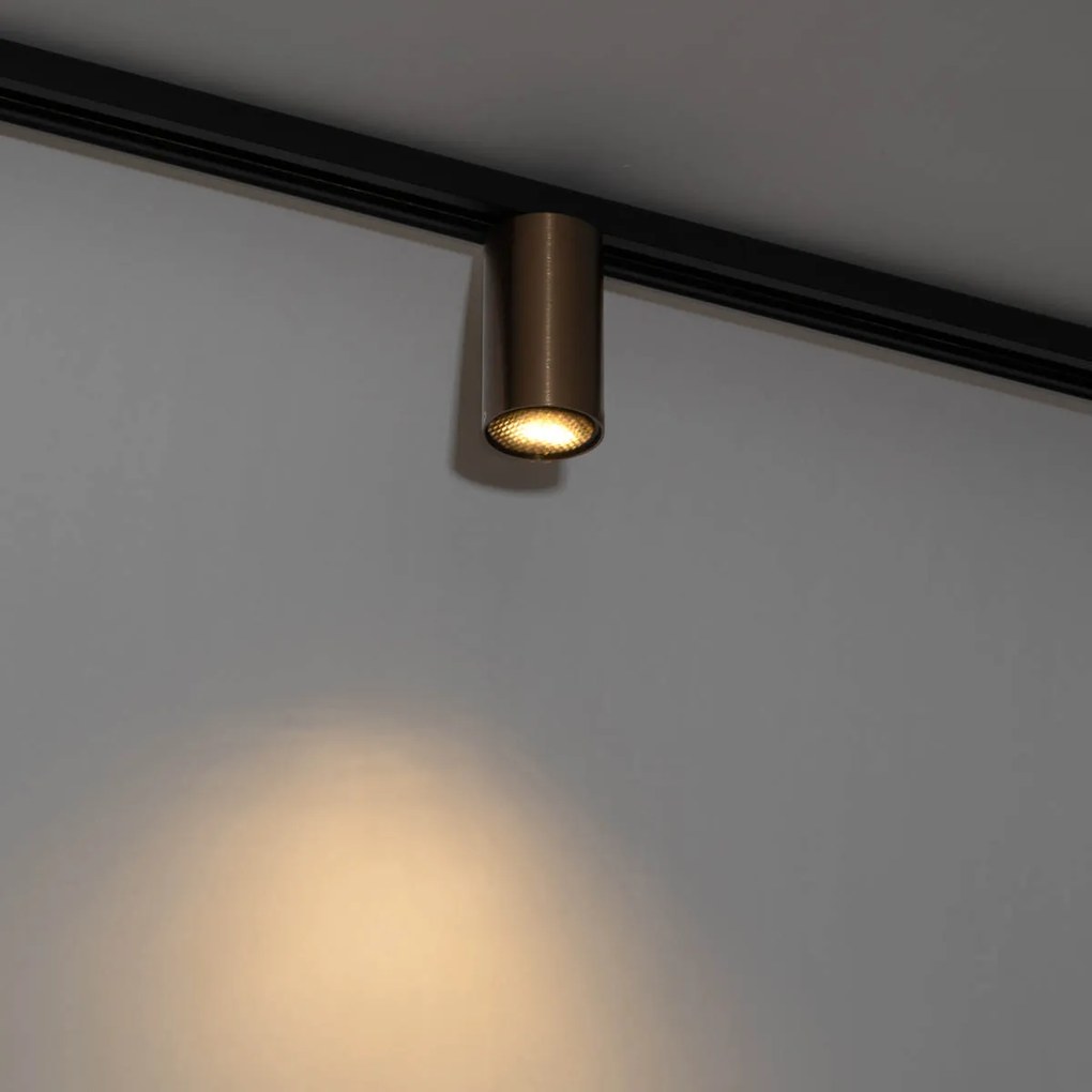 Nowoczesny reflektor ciemny brązowy do systemu szynowego 1-fazowego GU10 35mm - Iconic Ruby Honey