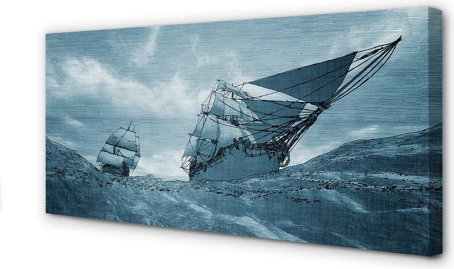 Fotoobraz na płótnie Statek podczas Morskiego Sztormu