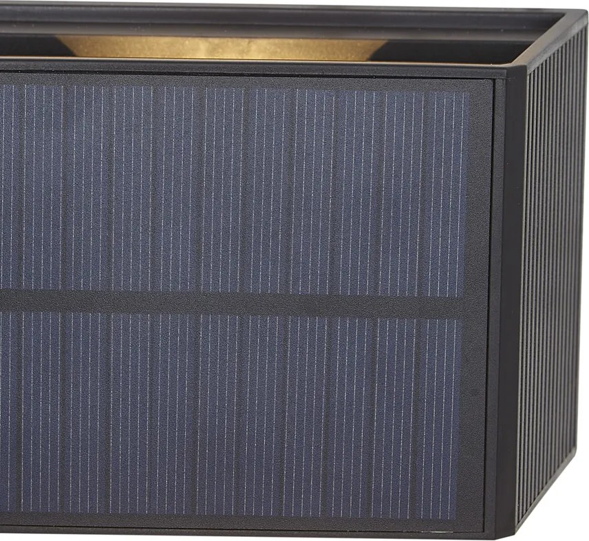 Zewnętrzna lampa ścienna czarna zintegrowana LED 2-punktowa IP65 Solarna - Christof