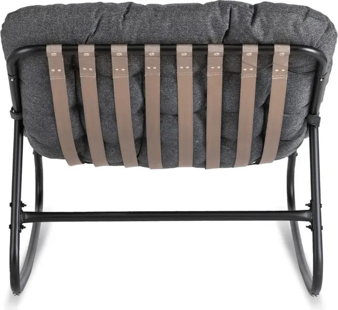 Fotel Bujany Ogrodowy AURORA na Płozach Szary Nowoczesny