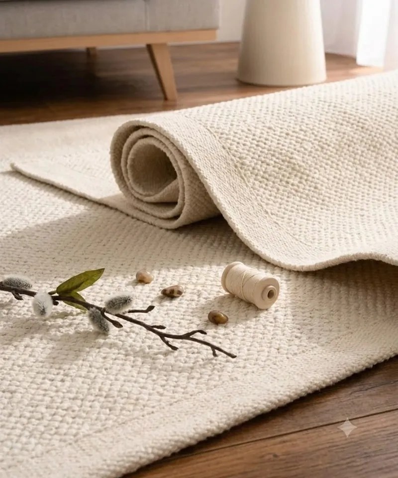 Dywan 100 % bawełna Zaran Organic Ecru 120 cm x 170 cm