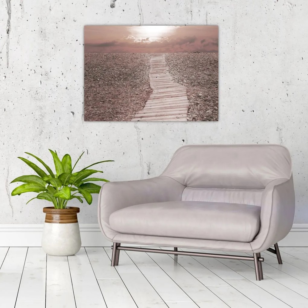 Obraz - Plaża żwirowa (70x50 cm)