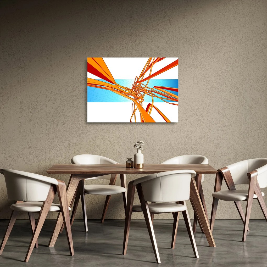Obraz na szkle - Splecione linie, abstrakcja (70x50 cm)