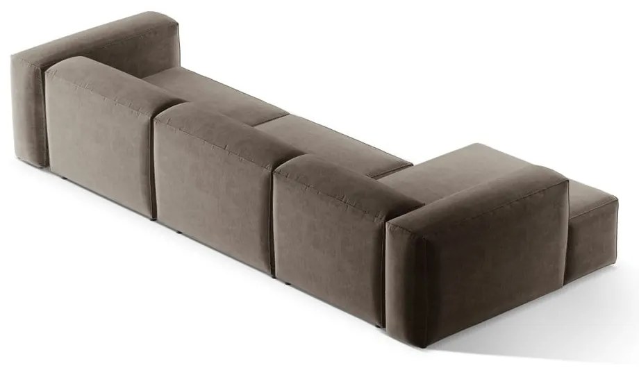 Brązowy narożnik (lewostronny/z szezlongiem) Bergamo – Cosmopolitan Design