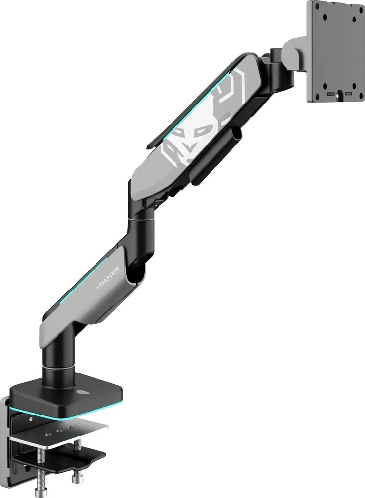 Uchwyt regulowany na monitor 49 cali LED RGB Diablo X-Arm, szaro-czarny