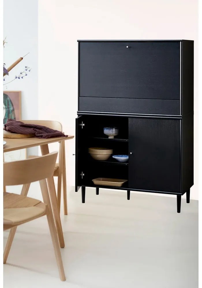 Czarna szafka na wino w dekorze jesionu 89x136 cm Mistral – Hammel Furniture