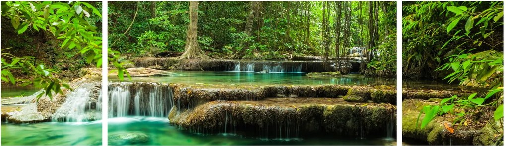 Obraz - Wodospad Erawan w Kanchanaburi, Tajlandia (170x50 cm)
