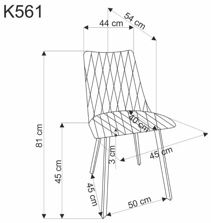 Krzesło tapicerowane K561 szare HALMAR