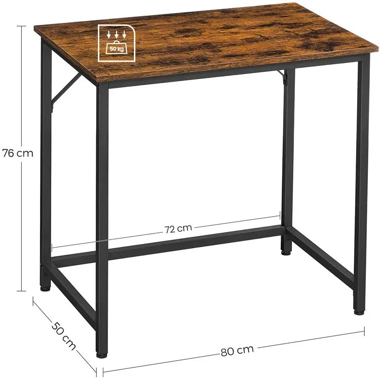 Industrialne rustykalny biurko komputerowe brąz C1-K94