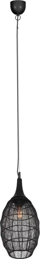 Lampa wisząca w kolorze matowej czerni z metalowym kloszem Soraya – Trio