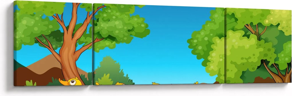 Obraz - Wesołe kaczątka (170x50 cm)