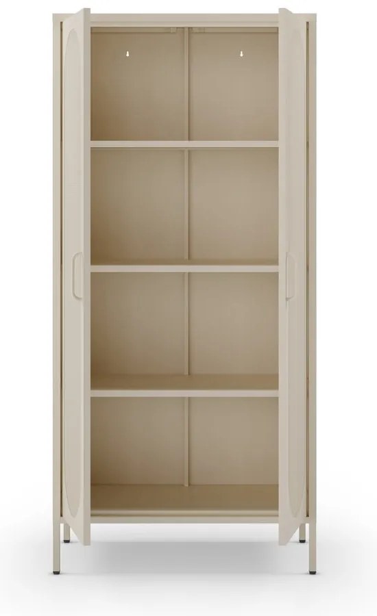 Kremowa metalowa szafka 80x170x40 cm Diora – Marckeric